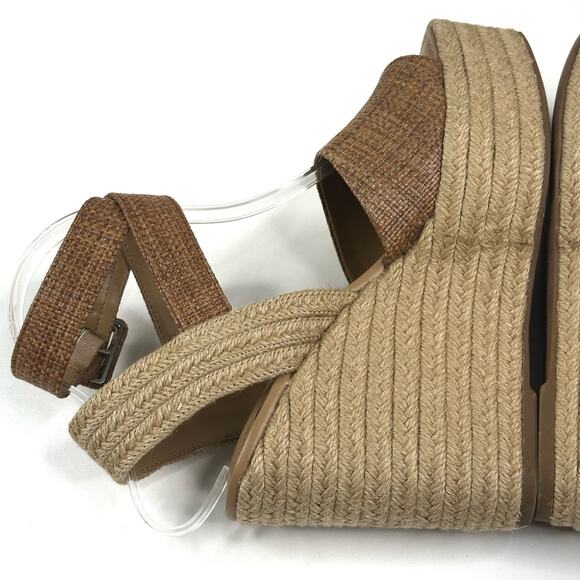 Sam Edelman Vada Espadrille Weave Brown Wedge Platform Sandals Women's 8M New - Picture 11 of 12